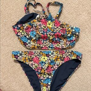 Roxy Multicolor Floral Kids Bikini